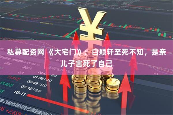 私募配资网 《大宅门》：白颖轩至死不知，是亲儿子害死了自己